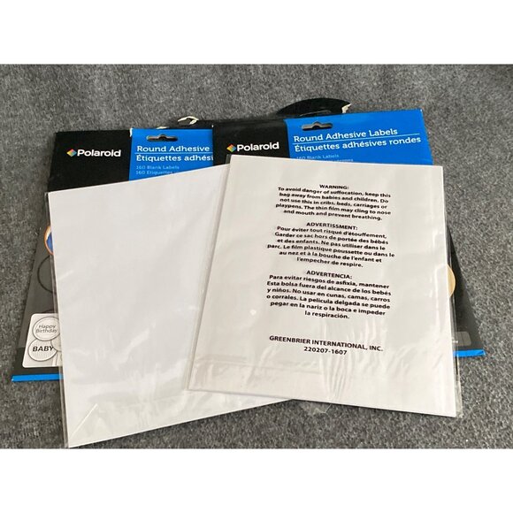 VTG Polaroid Round Adhesive Label Blank 160 Ct Lot of 8 Package 1 Pack Rectang - Picture 13 of 13